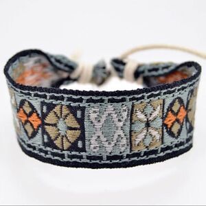 Boho Embroidered Mayan Style Adjustable Friendship Bracelet NWT
